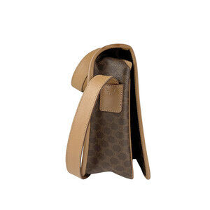 Celine Macadam Bag Brown Coated Canvas Shoulder